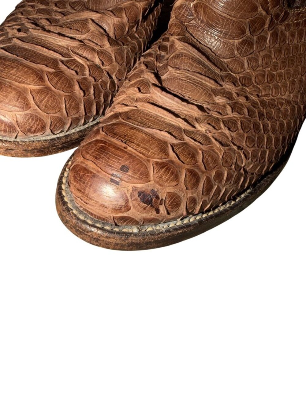 Vintage Tony Lama Brown Python Leather Cowboy Western Boots Style 4840 women 6.5 - Picture 13 of 13
